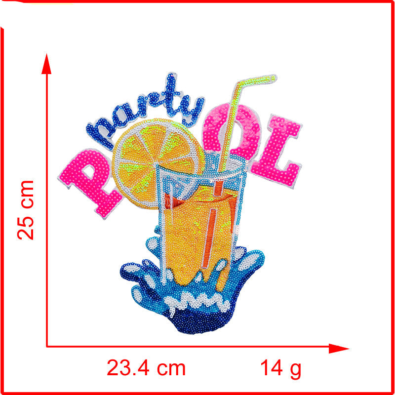 Wholesale  Valentine's Day Bead Embroidery Jewelry Sequin Embroidery Patch Cloth Stickers Clothing Accessories Factory Direct Supply